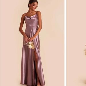 Birdy Grey Mauve Satin Maxi Dress